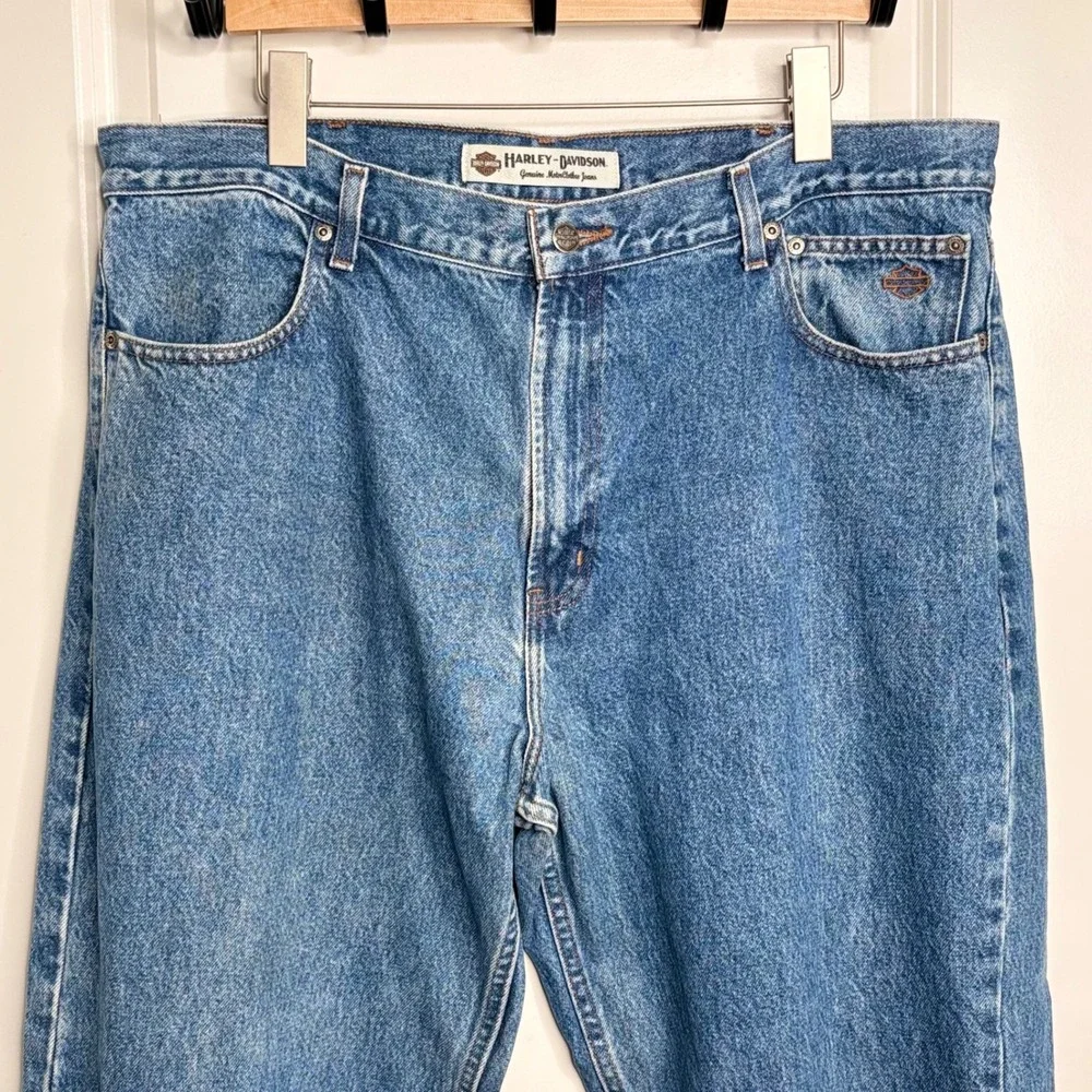 Harley Davidson Jeans Men's 40/34 Genuine MotorClothes Blue Denim Straight Leg